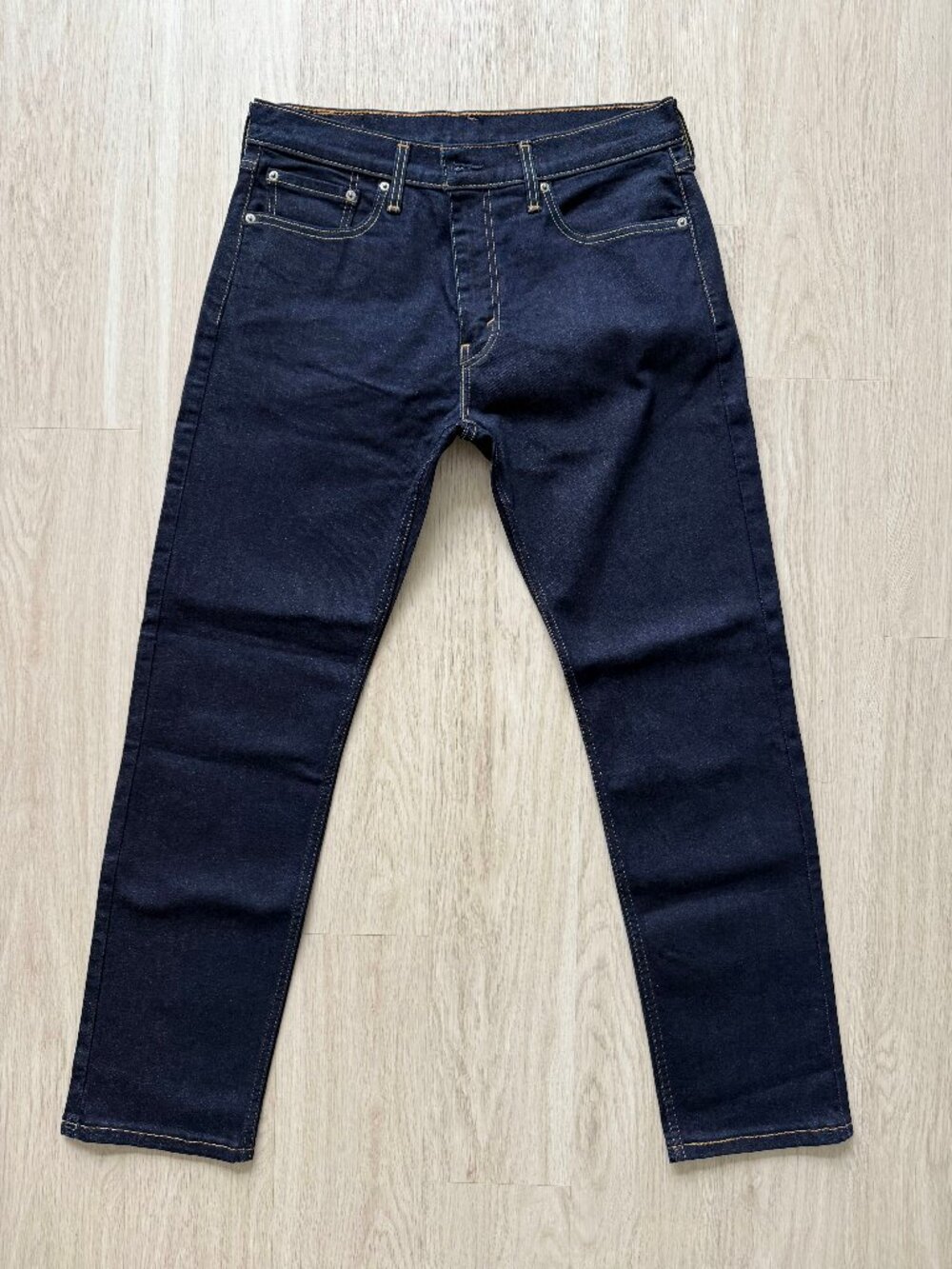Levis 502 Taper Mens Stretch Jeans 33X32 Dark Blue Levi Dark Wash